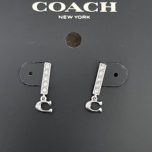 Coach Silver Pave Earrings